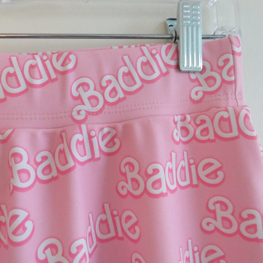 TRUE COLOURS Baddie Barbie Tiered Baby Pink Swim Rave Skirt - Size L - Picture 4 of 10
